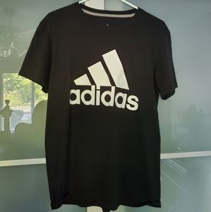 Athletic Black Tee Shirt with White Adidas Logo